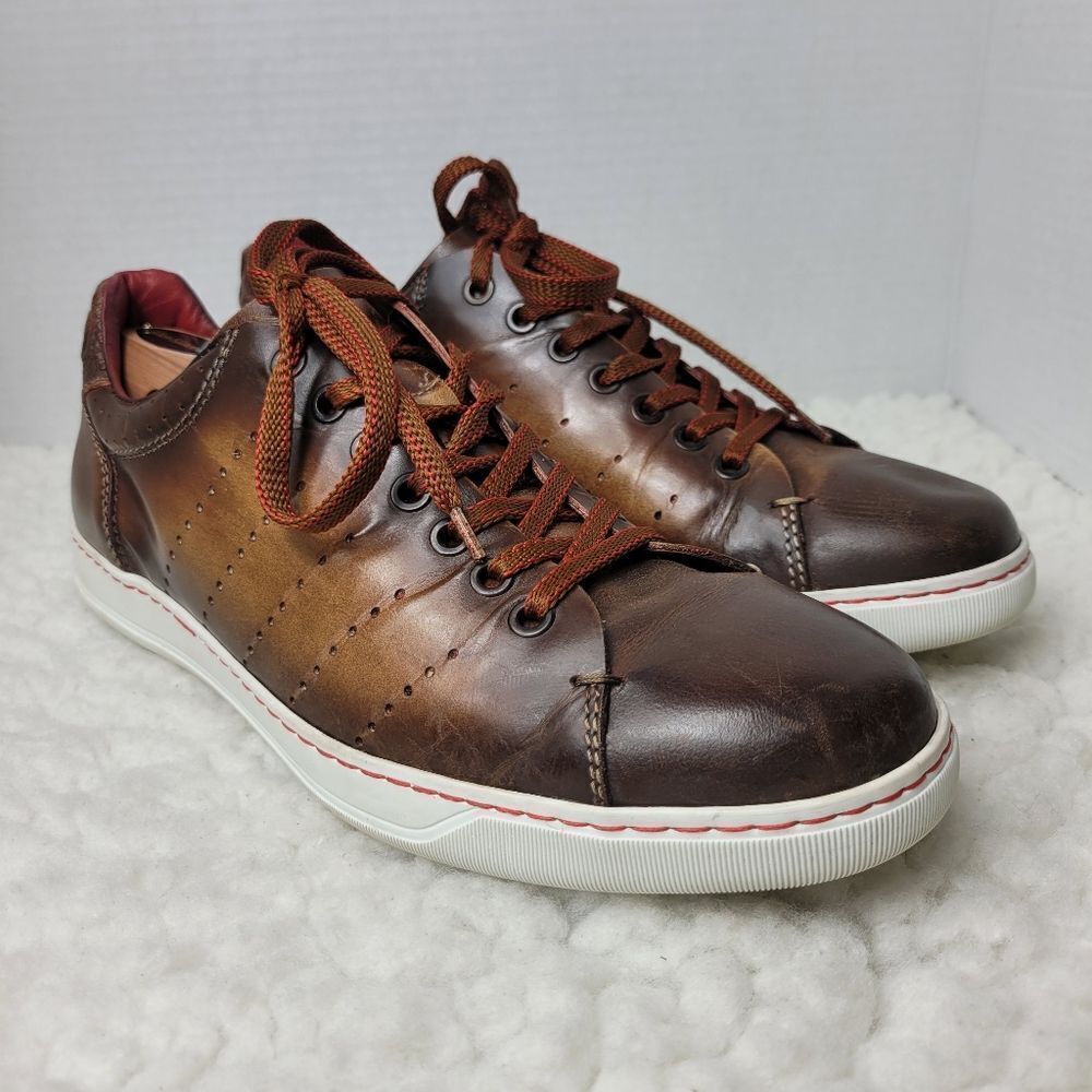 Zelli Russo Men's Sneaker Size 8.5  Burnish Calfskin & Crocodile